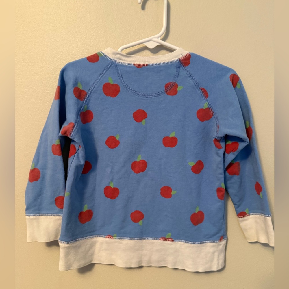 The Beaufort Bonnet Company Blue and Red Apple Print Crewneck - Picture 2 of 3